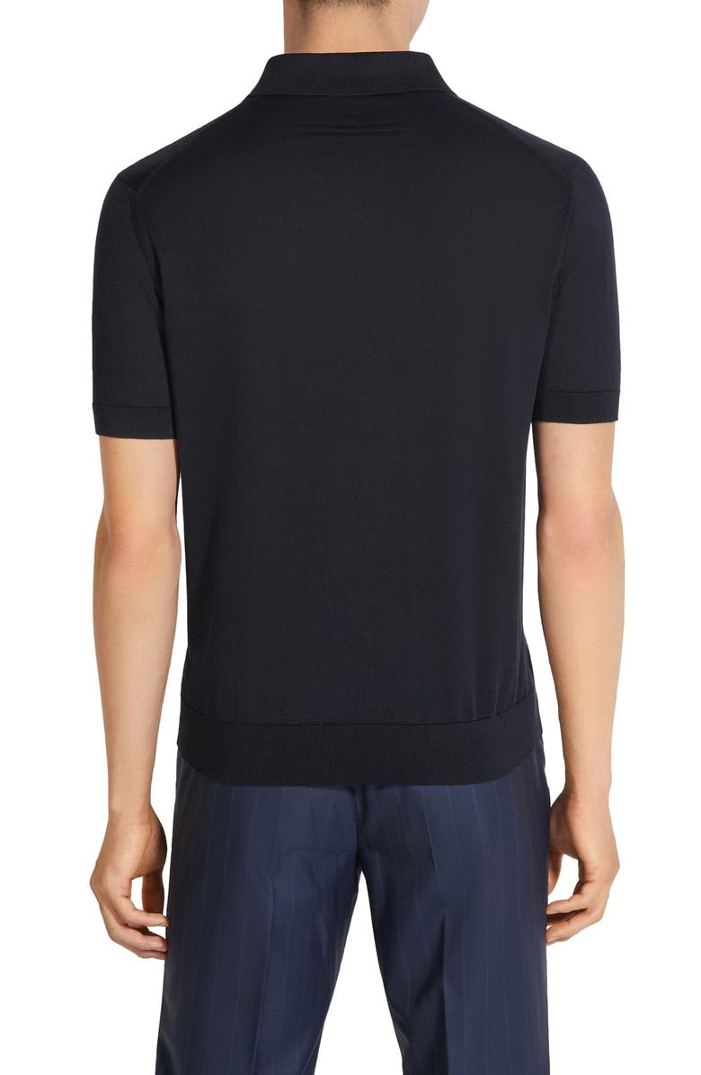 ZEGNA Premium Cotton Polo, Alternate, color, Navy