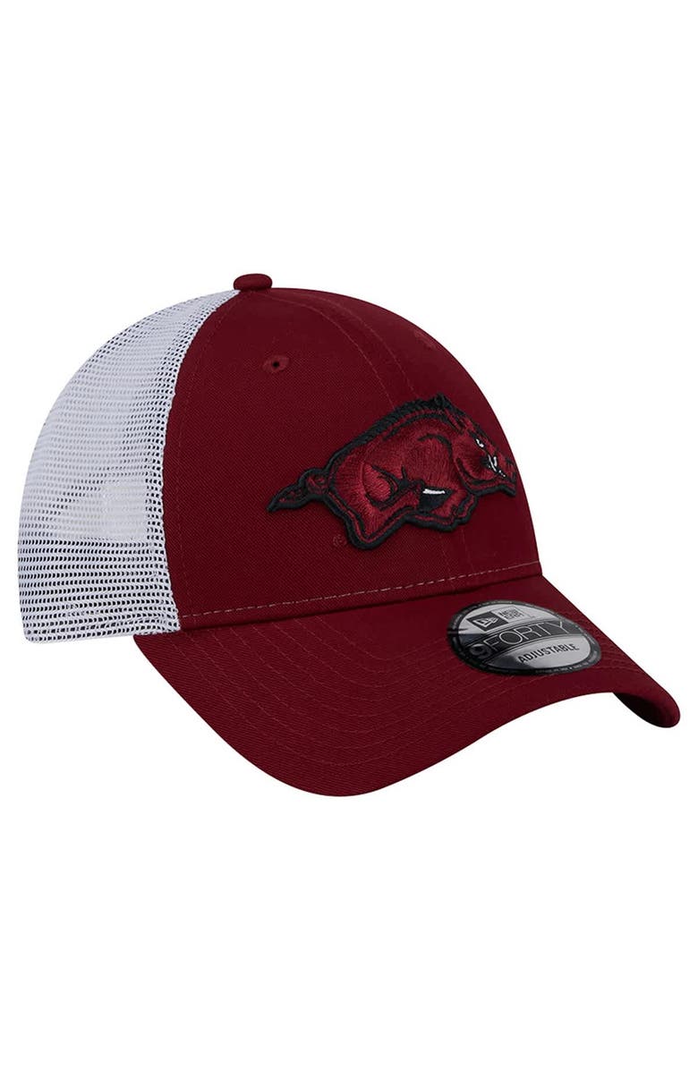 New Era Men's New Era Cardinal Arkansas Razorbacks Trucker 9FORTY Adjustable Hat, Alternate, color, 