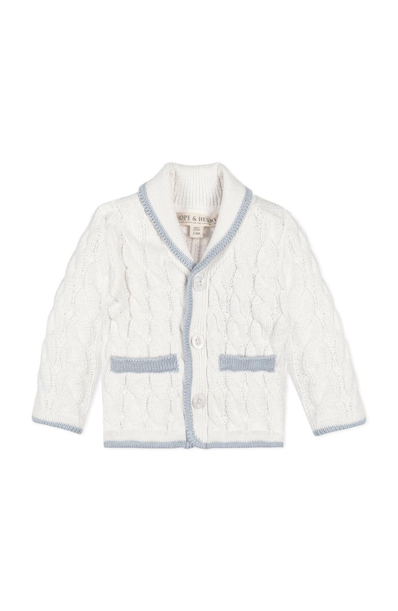 Hope & Henry Baby Organic Cardigan and Legging Set, Infant, Alternate, color, Soft White Cable