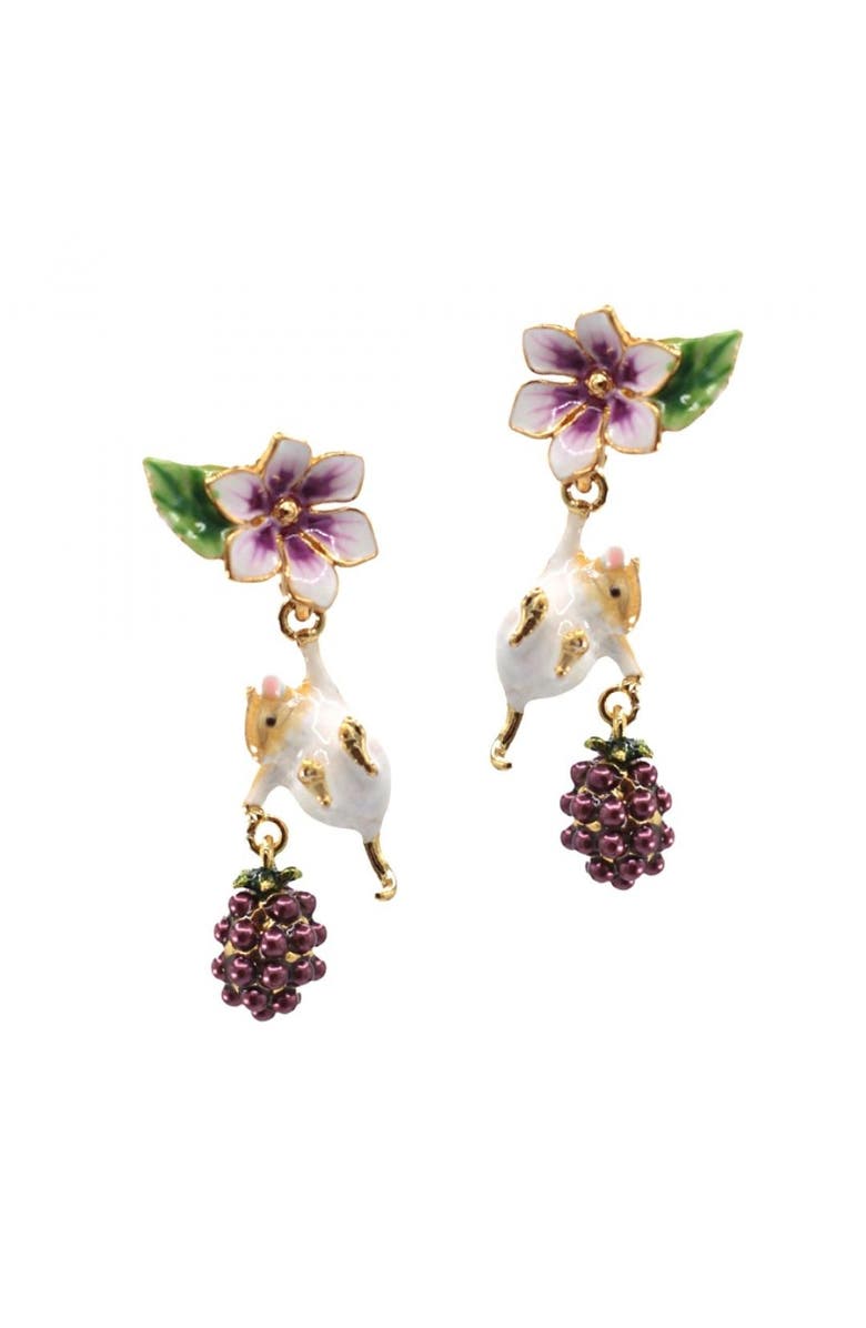 Bill Skinner Studio Blackberry & Mouse Drop Earrings, Main, color, Blackberry & Mouse