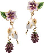 Bill Skinner Studio Blackberry & Mouse Drop Earrings