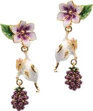 Bill Skinner Studio Blackberry & Mouse Drop Earrings