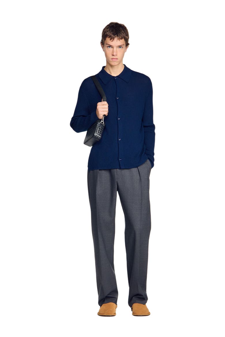 Rib knit shirt, Alternate, color, Royal blue