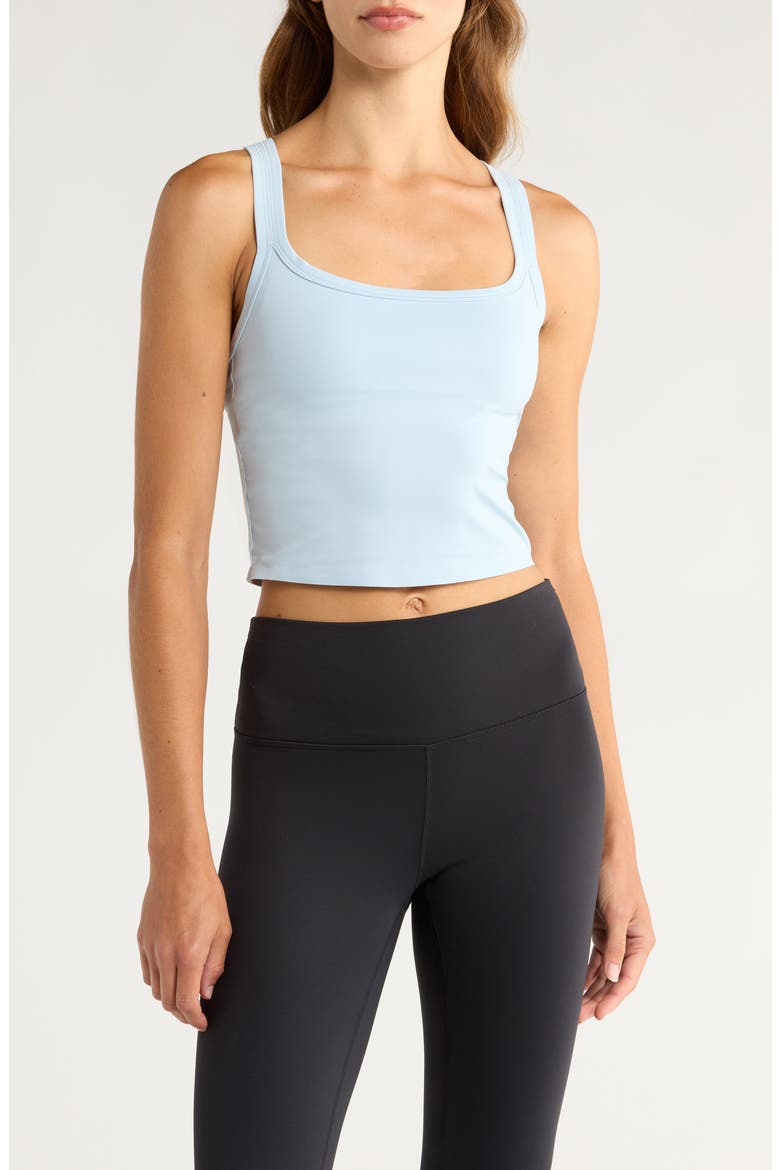Serene Shelf Bra Crop Tank, Main, color, BLUE DAWN