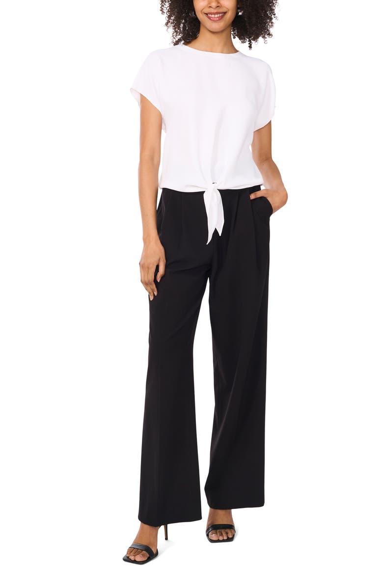 Vince Camuto Short Sleeve Tie Hem Top, Alternate, color, 