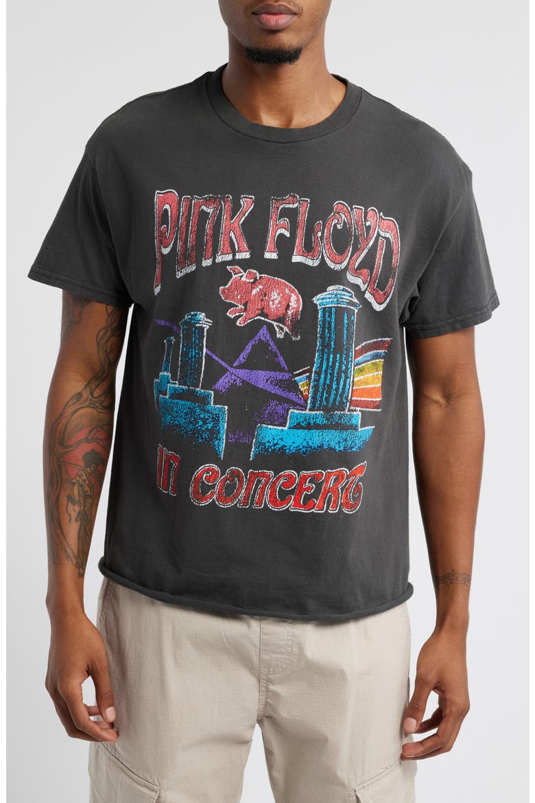 Pink Floyd Animal Crop Graphic T-Shirt, Main, color, BLACK PIGMENT DYE