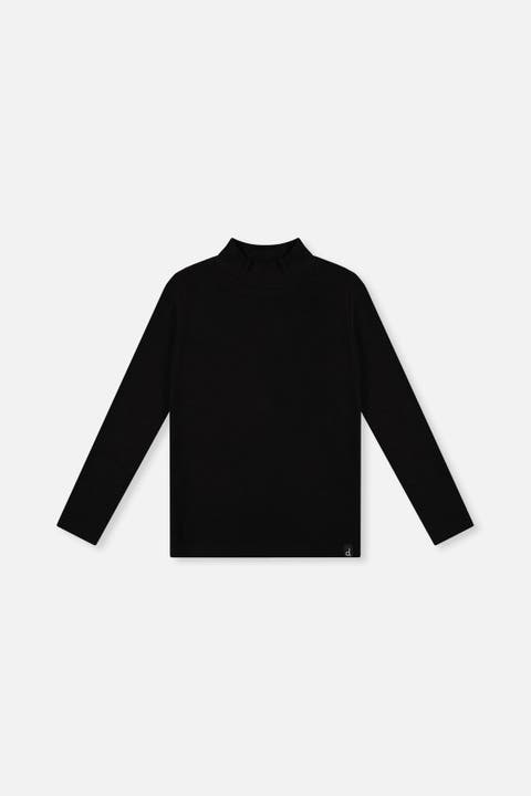 Vertical Rib Mock Neck Top