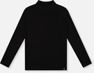 Deux par Deux Vertical Rib Mock Neck Top