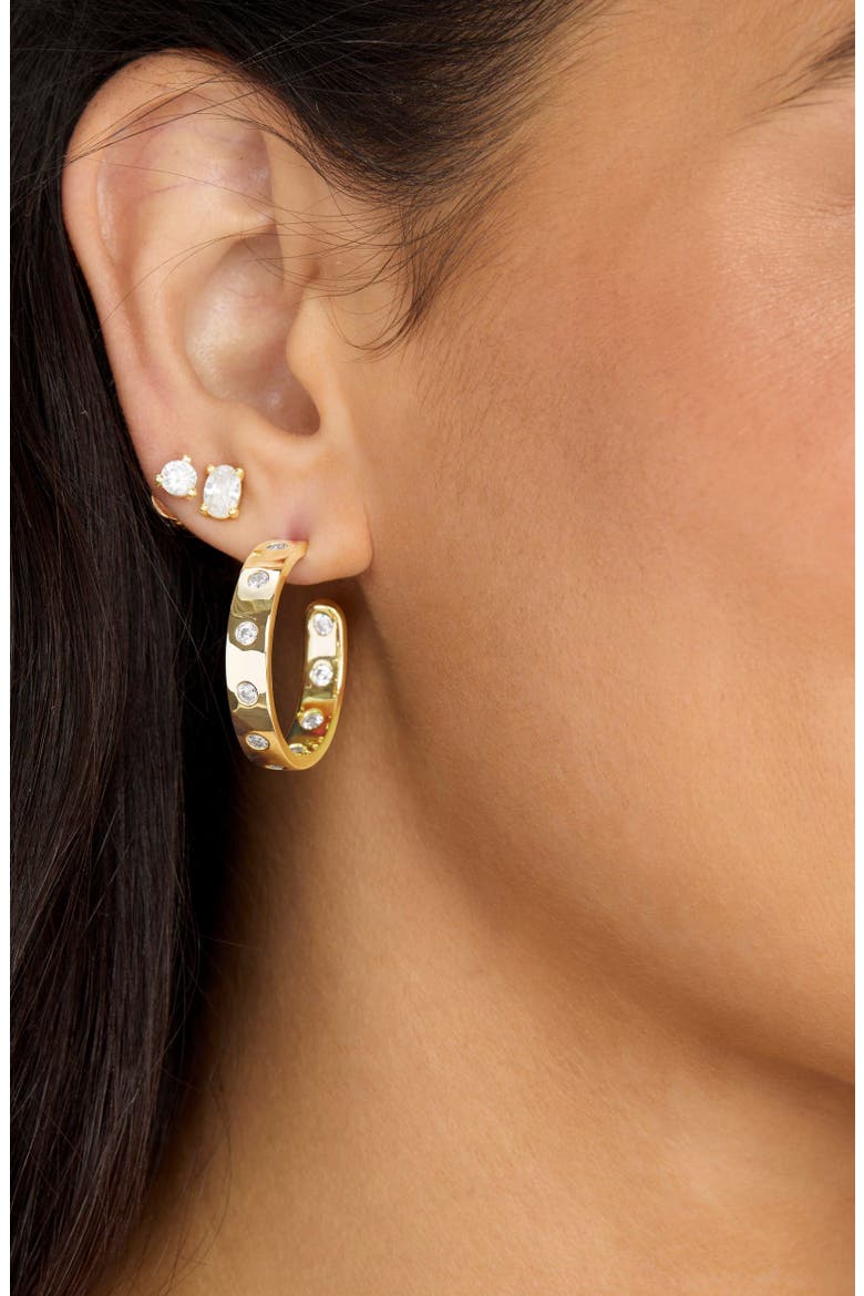 Ashley Rodeo Hoop Earrings, Alternate, color, GOLD-WHITE
