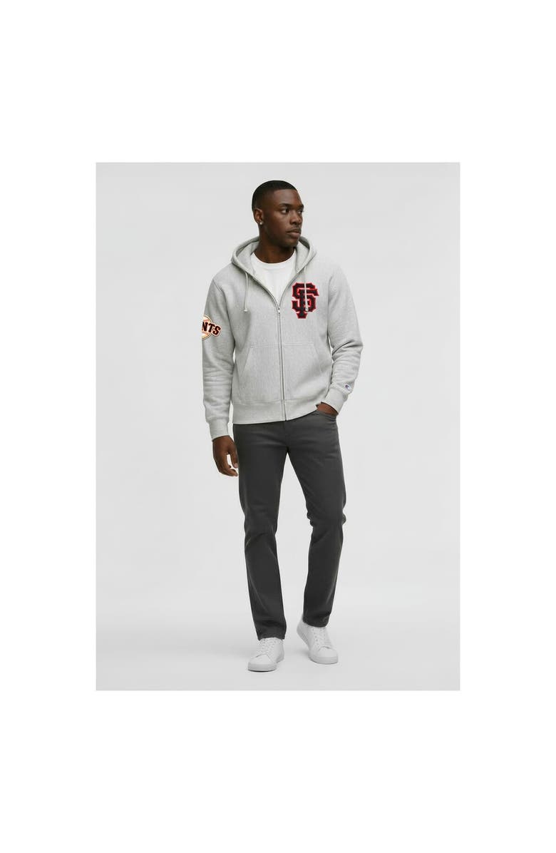 Champion Men's Champion  Gray San Francisco Giants Reverse Weave Chenille Full-Zip Hoodie, Main, color, Gray