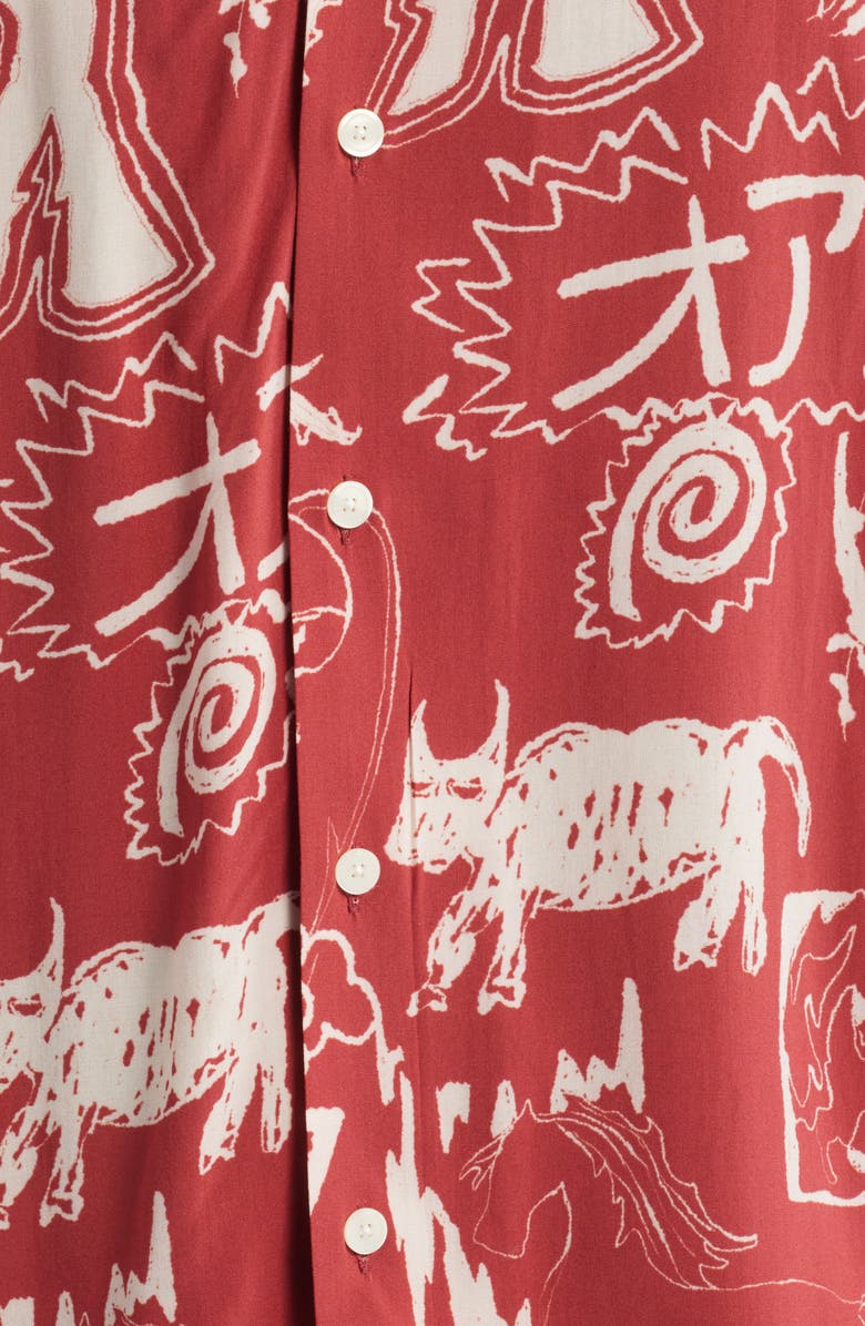 OAS Gensou Rocco Camp Shirt, Alternate, color, Red