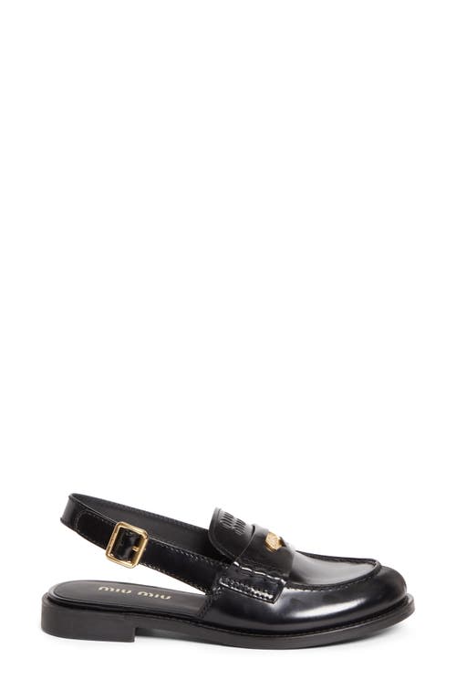 Miu Miu Slingback Penny Loafer In Black