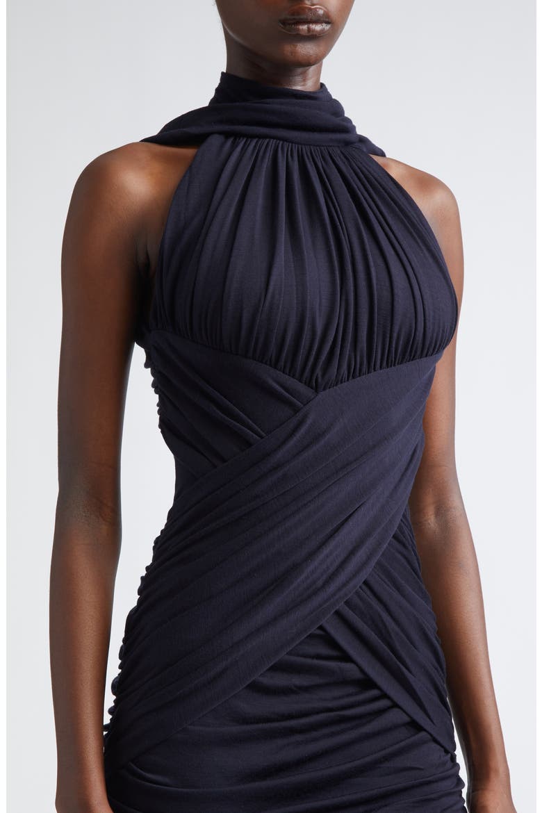 Draped Wool Jersey Midi Dress, Alternate, color, 6DU BLUE