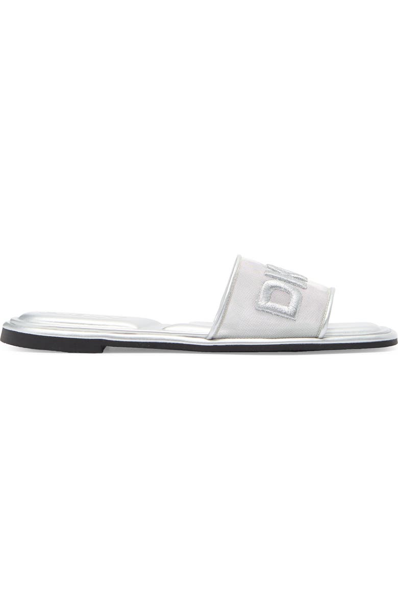 DKNY Badin Logo Slide Sandal, Alternate, color, Nickel