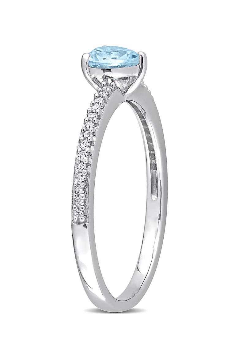 Heart-Cut Blue Topaz & Diamond Ring, Alternate, color, BLUE