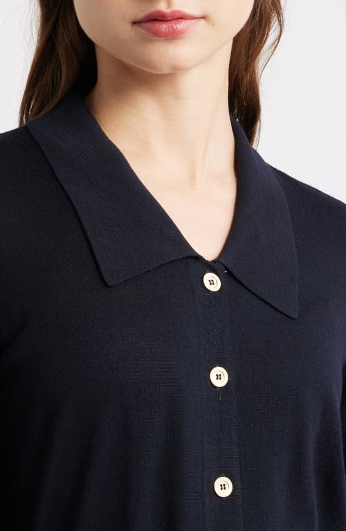 Frame The Knit Long Sleeve Dress In Black