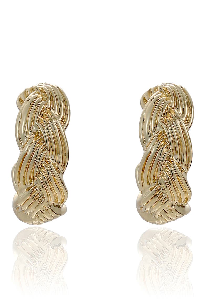 Braided Hoop Earrings, Alternate, color, GOLD