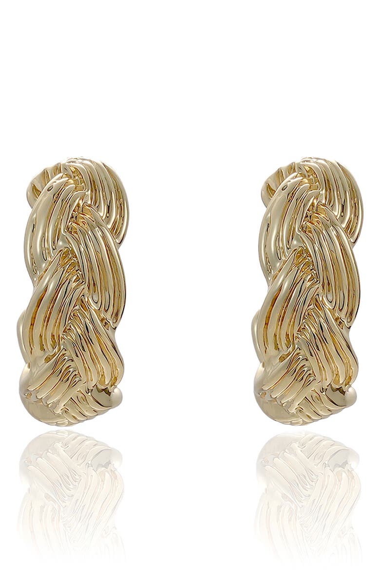 Ettika Braided Hoop Earrings, Alternate, color, Gold