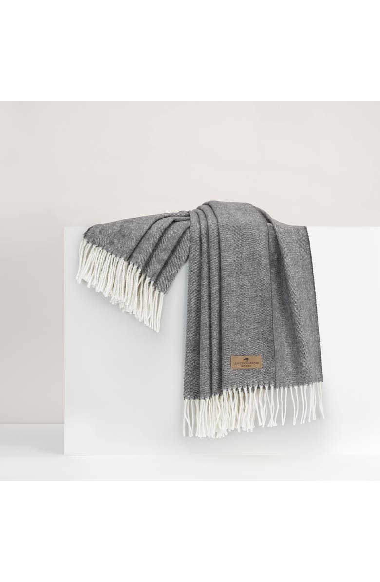 Lands Downunder Italian Herringbone Throw, Main, color, Charcoal