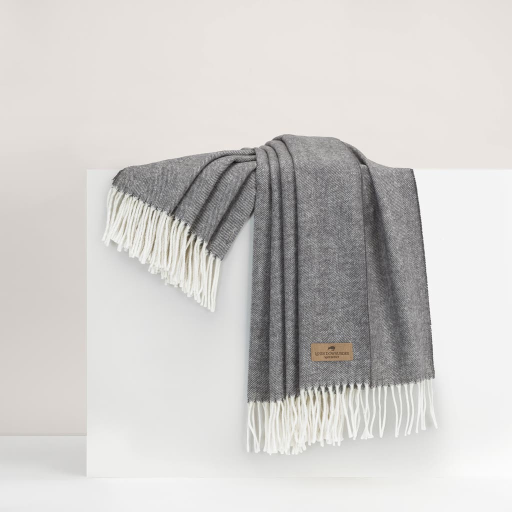 Lands Downunder Italian Herringbone Throw In Gray