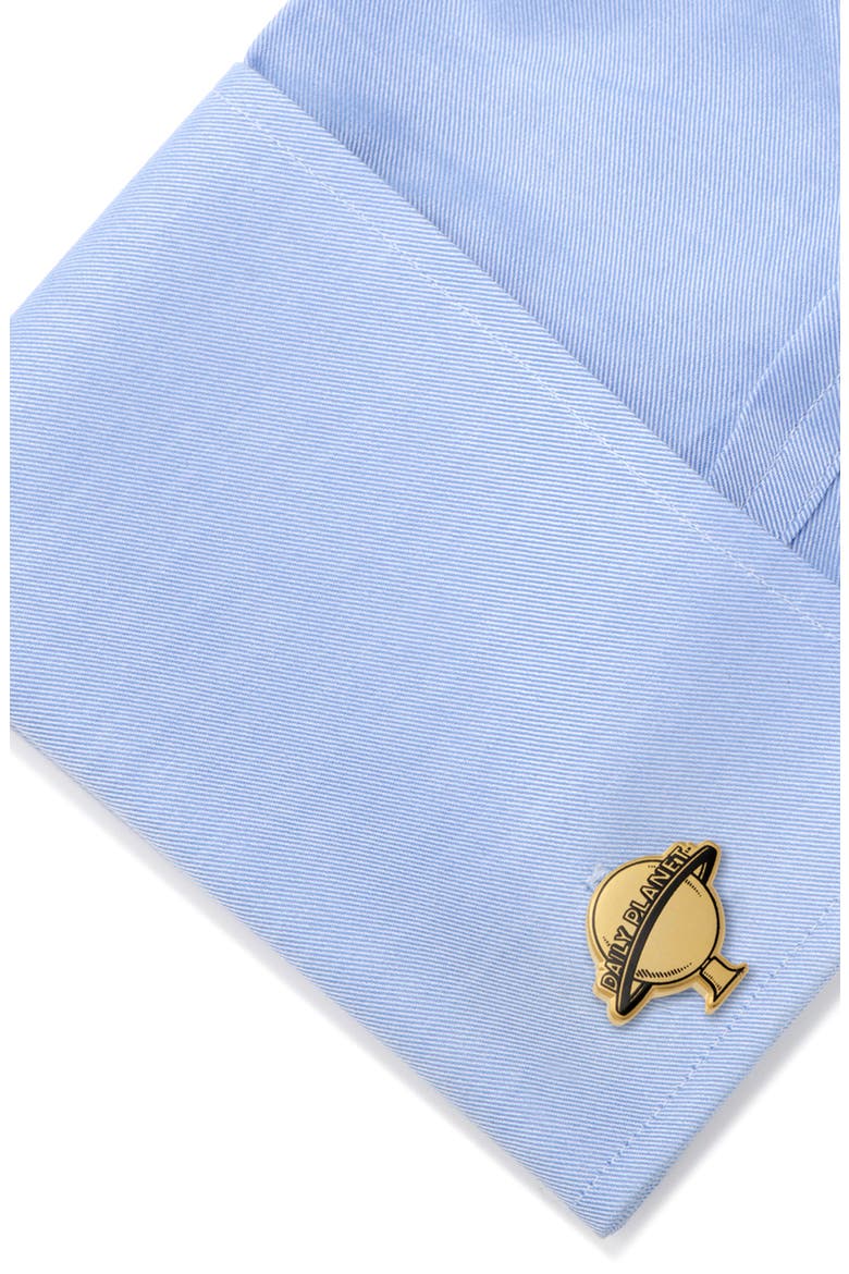Daily Planet Cuff Links, Alternate, color, GOLD