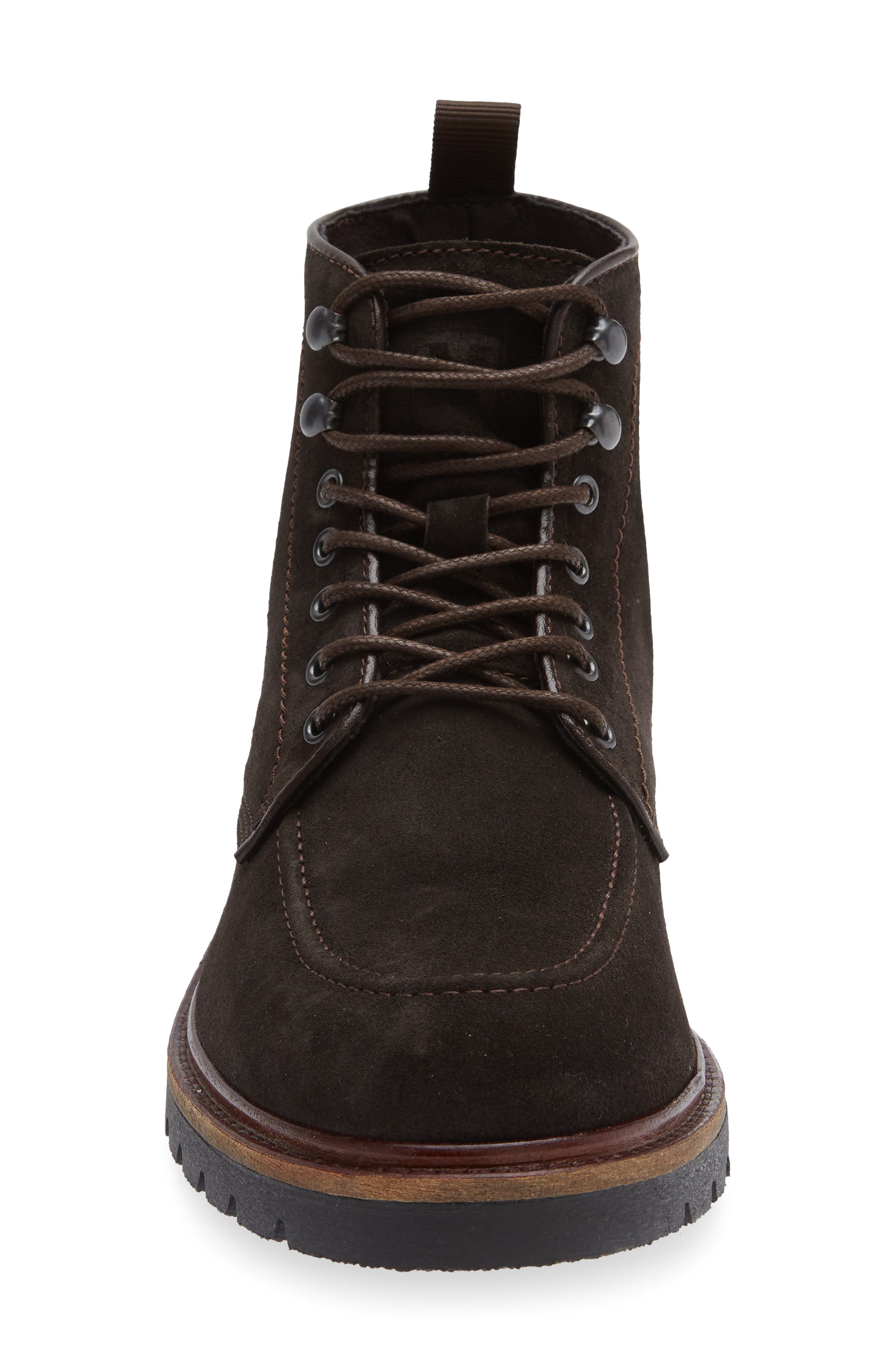 Jacinto Leather Boot, Alternate, color, DARK BROWN SUEDE