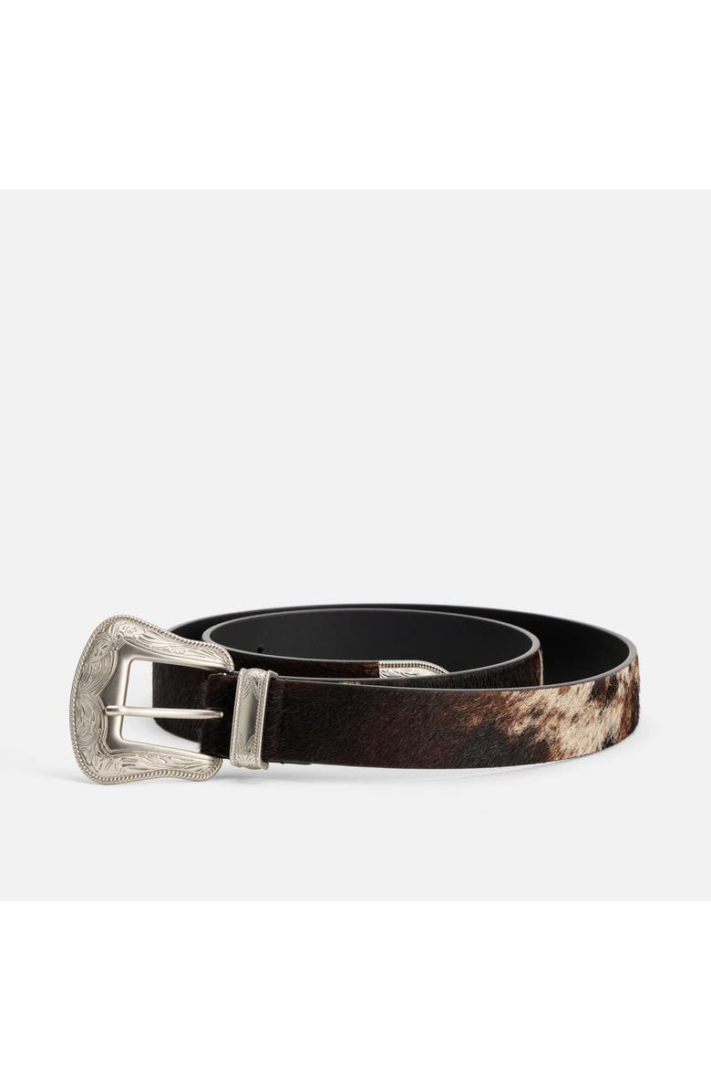 MARC NOLAN Western Hand-Painted Cowhide Leather Belt - Dark Horse, Main, color, Black, Beige, Brown