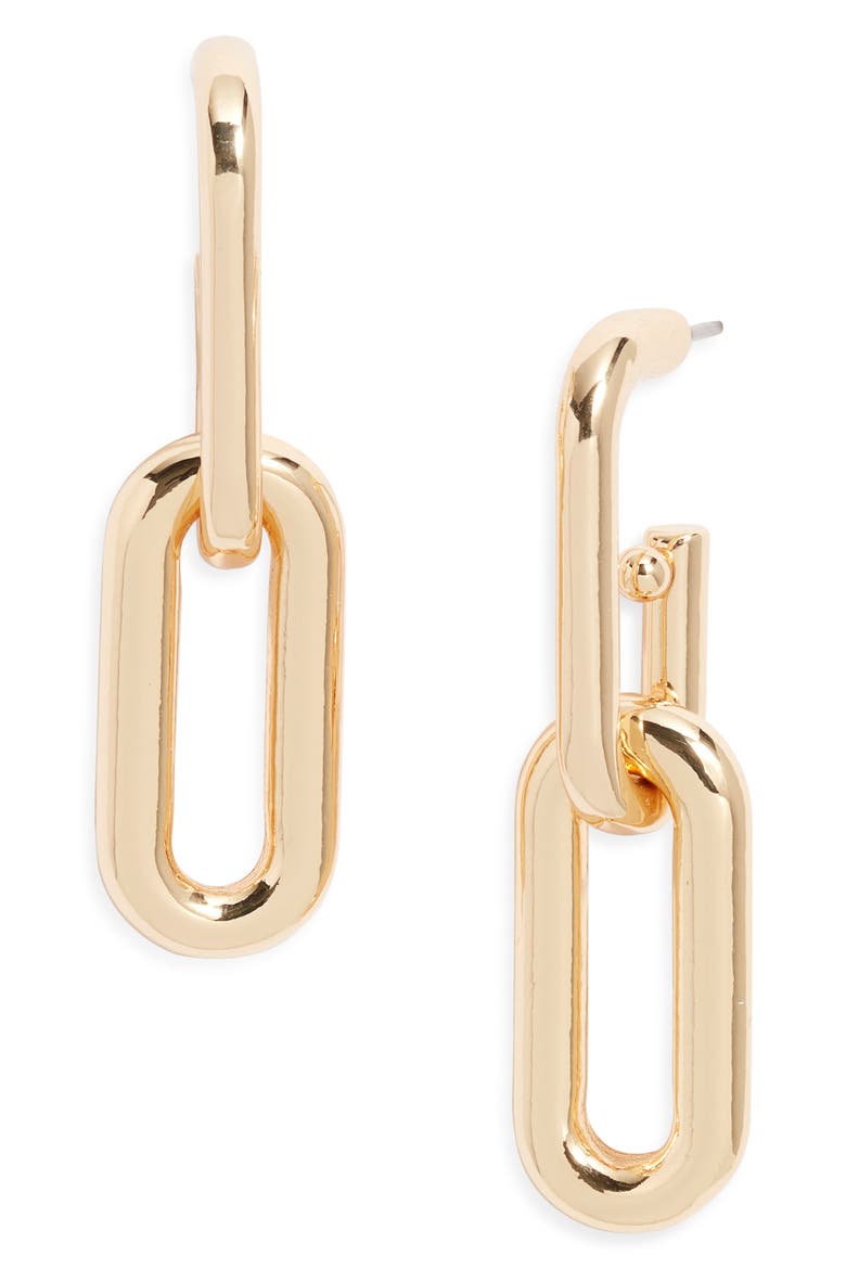Oval Link Drop Earrings, Main, color, GOLD