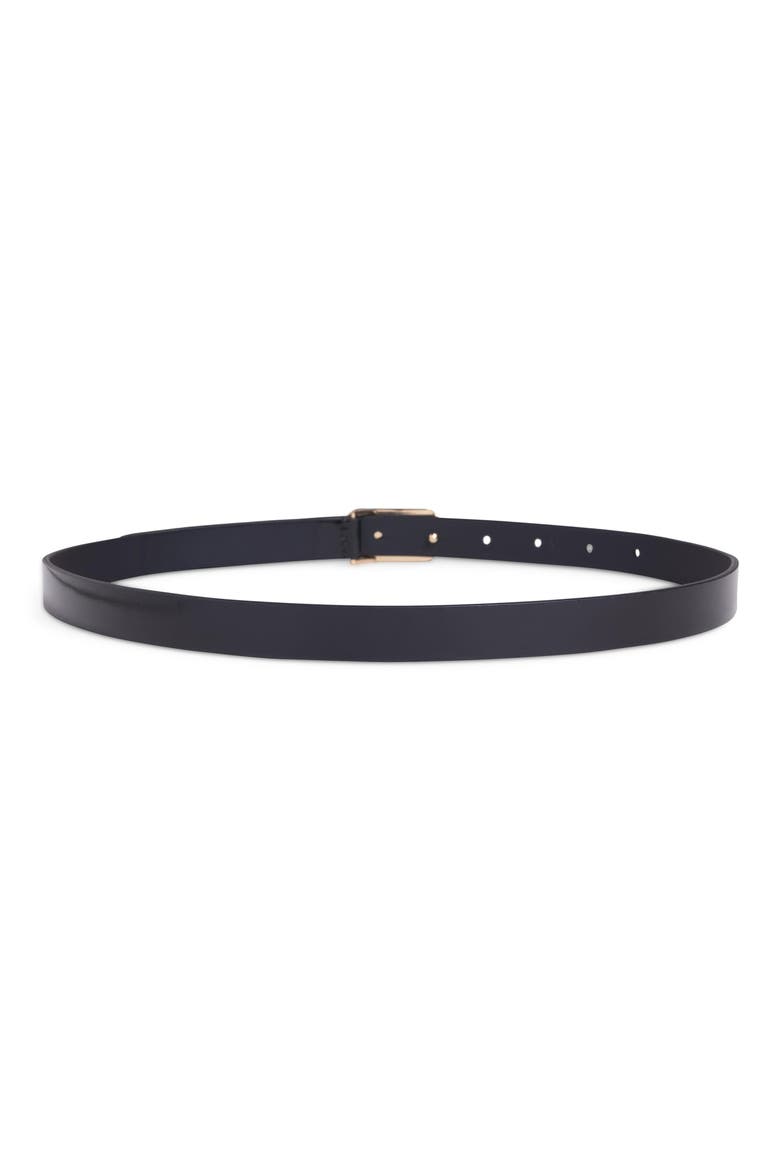 Cocktail Leather Skinny Belt, Alternate, color, BLACK/ ANTIQUE BRASS