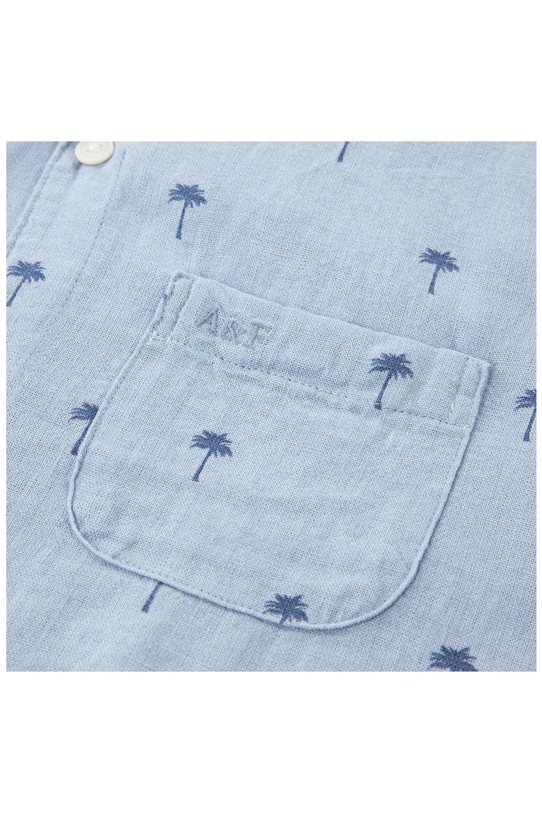 Kids' Linen Blend Camp Shirt, Alternate, color, BLUE FOG