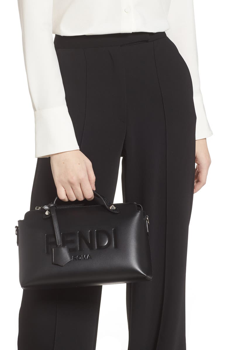 Fendi Medium By The Way Calfskin Leather Satchel, Alternate, color,