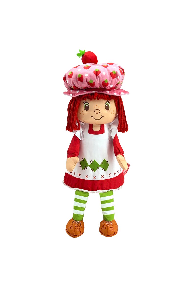Pop n Flip 15 Inch Strawberry Shortcake Plush Doll, Main, color, Red