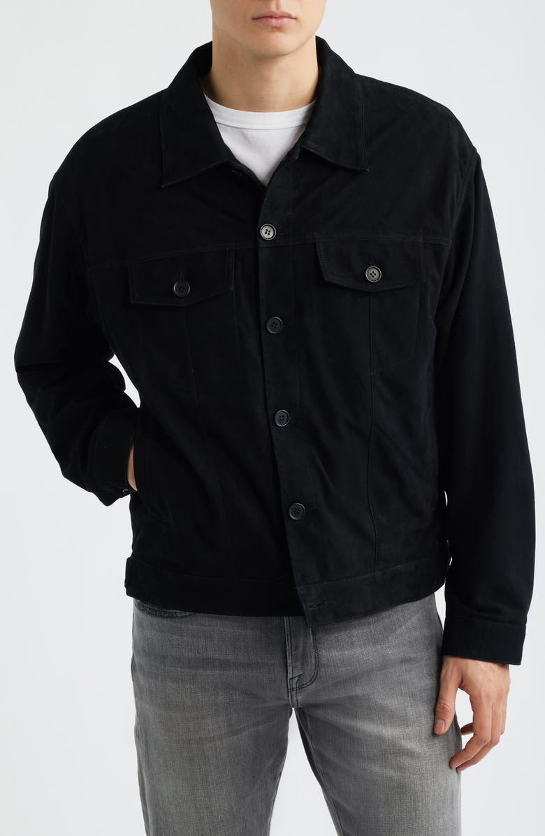 NN07 Roy Suede Trucker Jacket, Alternate, color, Black
