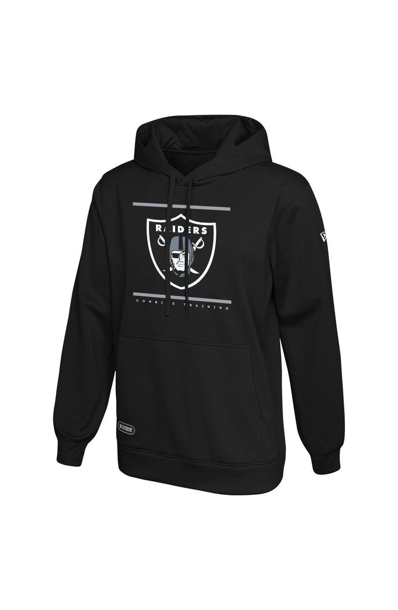 New Era Men's New Era Black Las Vegas Raiders Combine Authentic Split Defense Pullover Hoodie, Main, color, 