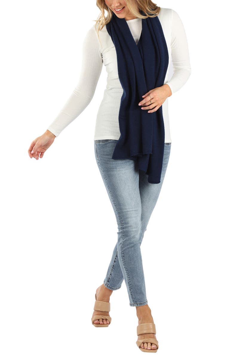 Moozie Luxury Poncho Nursing Scarf, Alternate, color, Navy