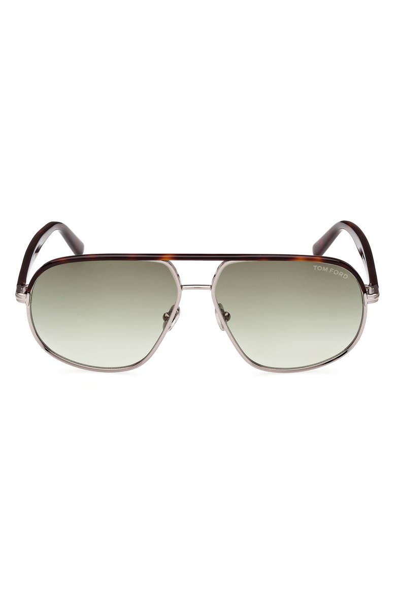 TOM FORD Maxwell 59mm Pilot Sunglasses, Main, color,