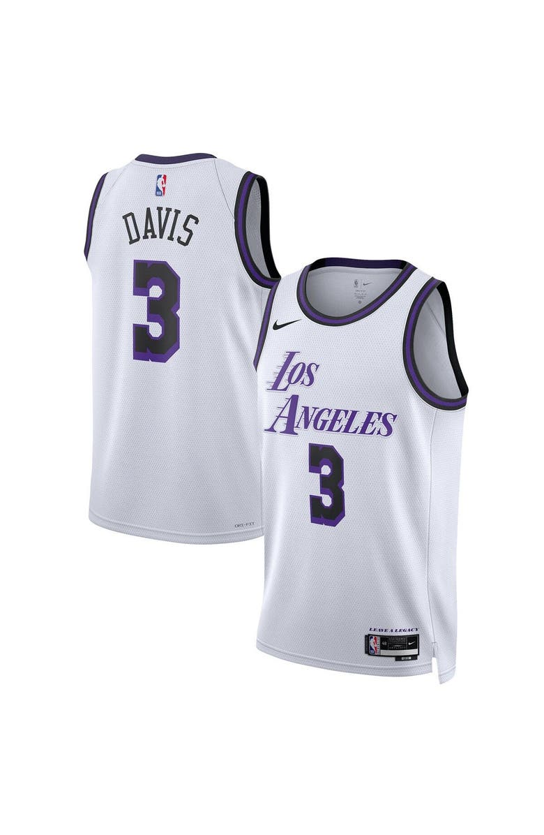 Nike Unisex Nike Anthony Davis White Los Angeles Lakers 2022/23 Swingman Jersey - City Edition, Main, color,