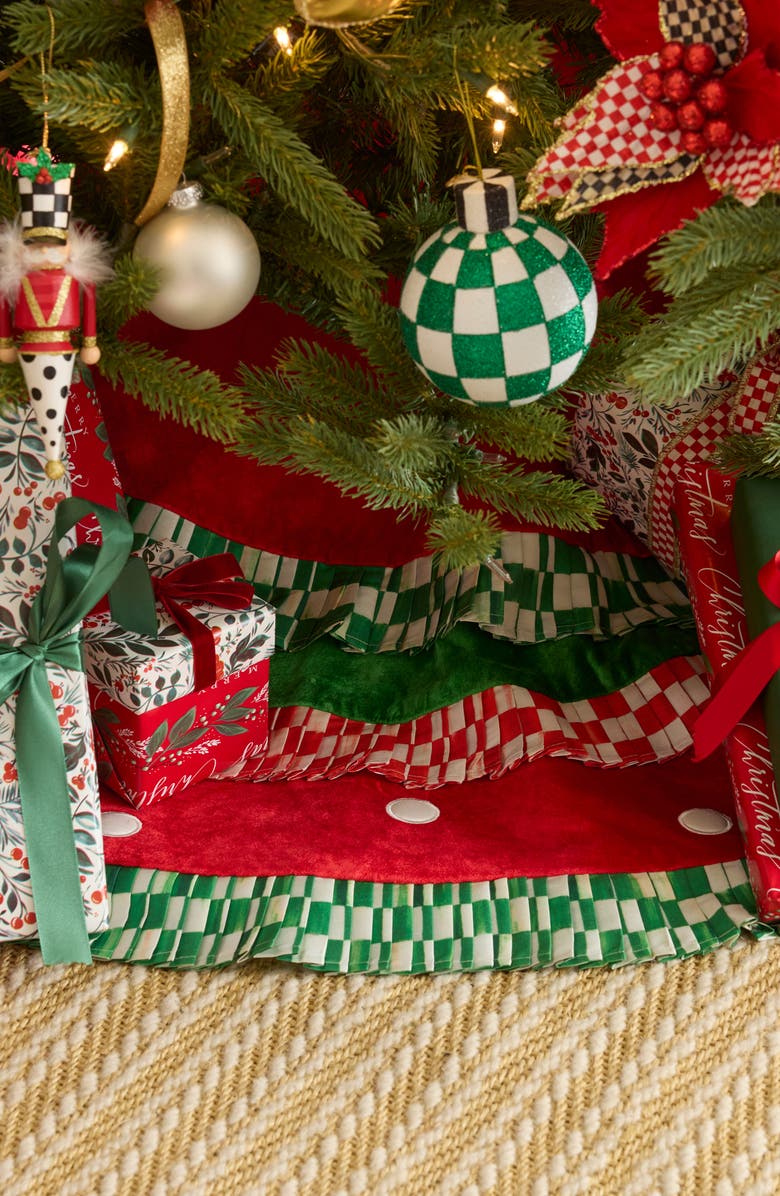 MACKENZIE CHILDS Check It Out Tree Skirt, Alternate, color, Red