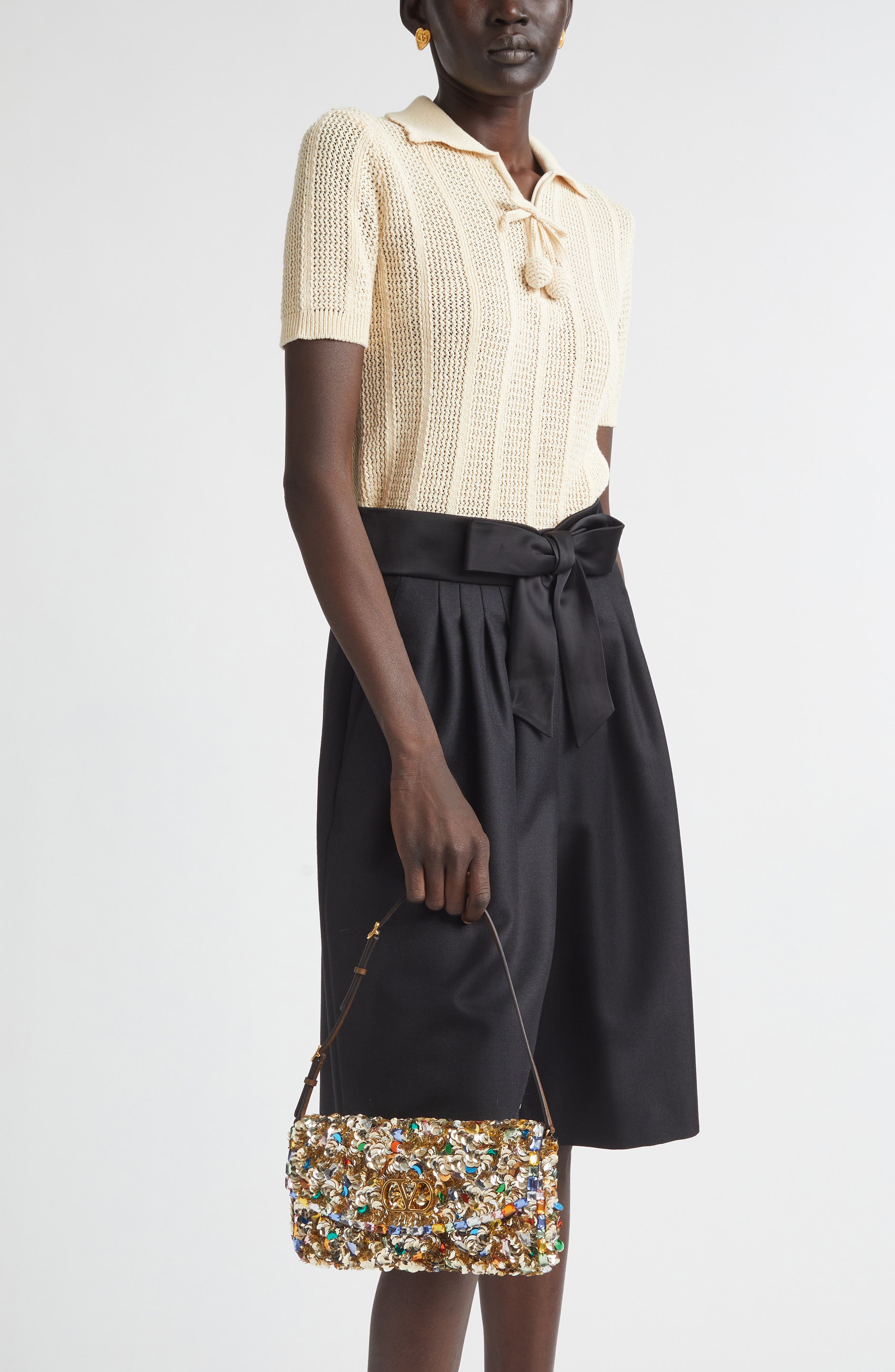 Valentino Garavani Vain Embellished Shoulder Bag, Alternate, color, Multi Silver