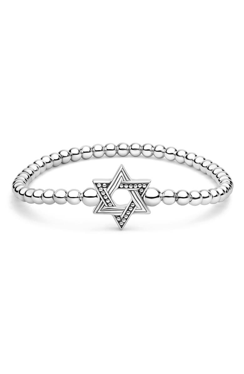LAGOS Signature Caviar Star of David Stretch Bracelet, Main, color, Silver