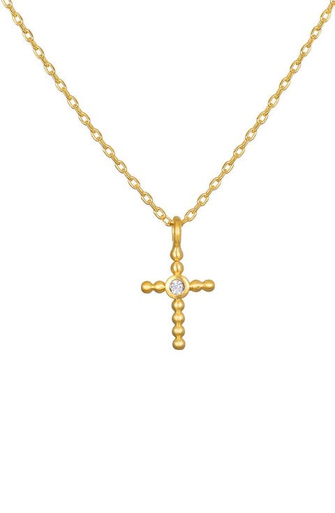 Precious Faith White Topaz Cross Necklace