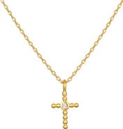 Satya Jewelry Precious Faith White Topaz Cross Necklace