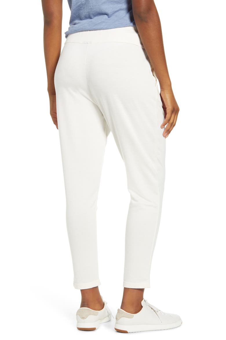French Terry Crop Jogger Pants, Alternate, color, IVORY