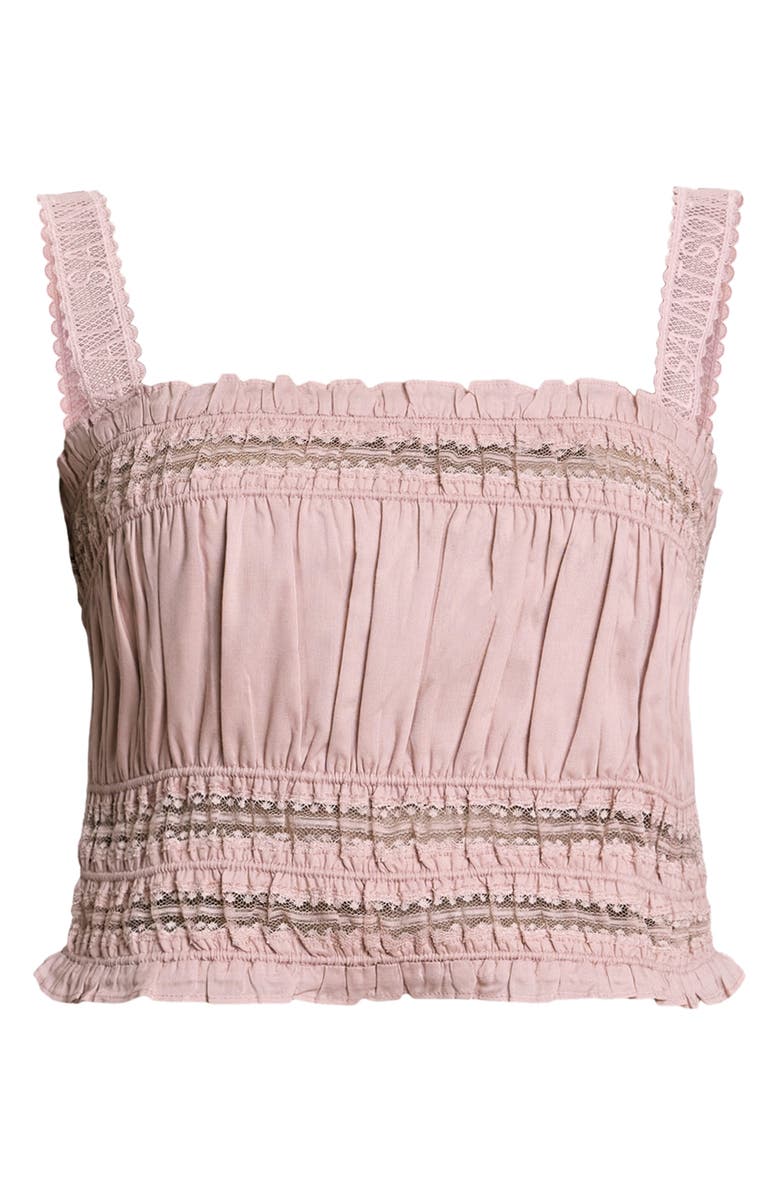 AllSaints Talia Lace Cropped Top, Alternate, color, Mauve Pink