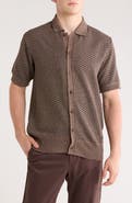Buffalo Jeans Willisons Diamond Knit Short Sleeve Button-Up Shirt