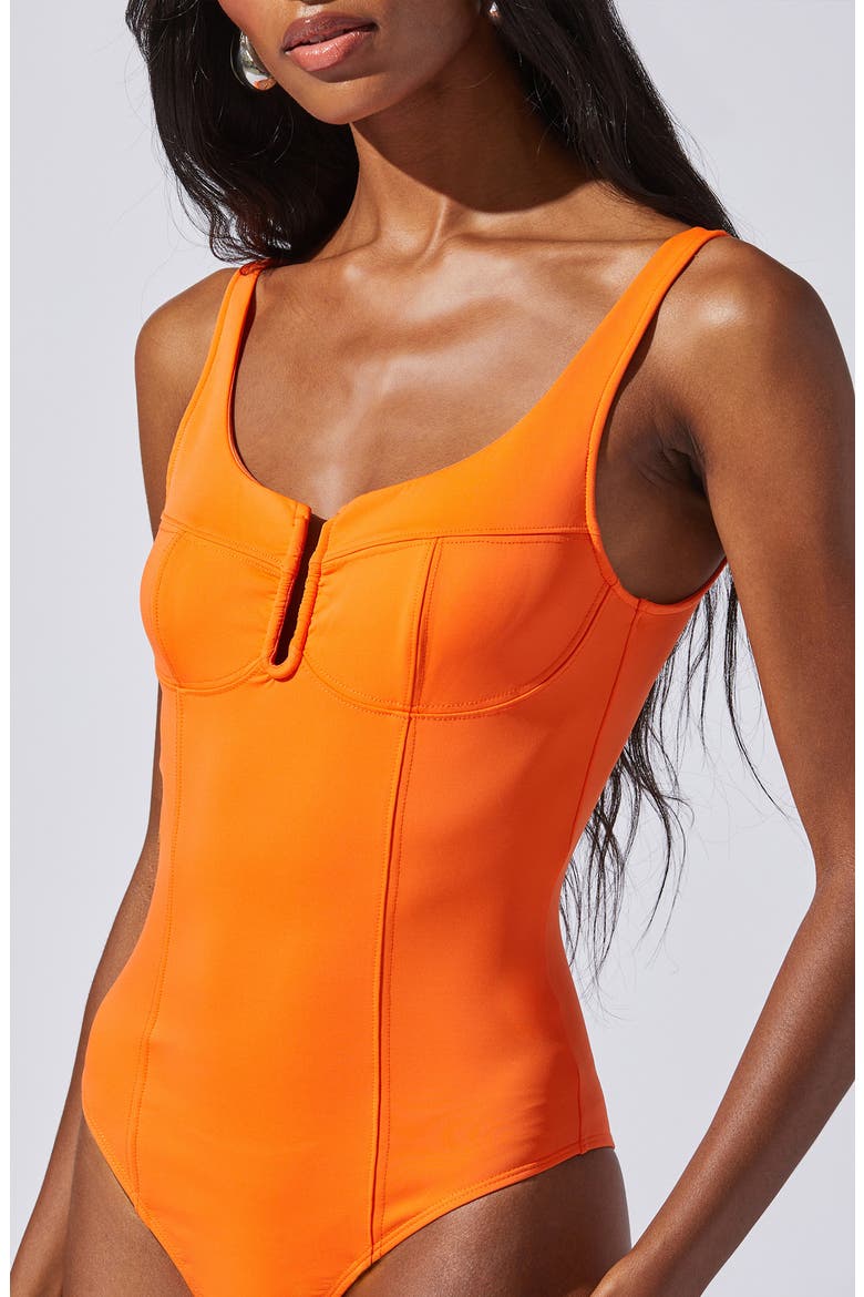 U-Bar Bodysuit, Main, color, ORANGE