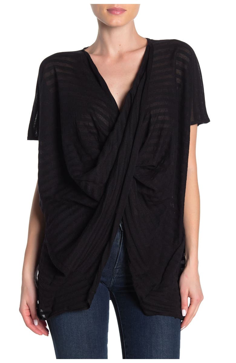 AllSaints Itat Striped Crisscross Top, Main, color,