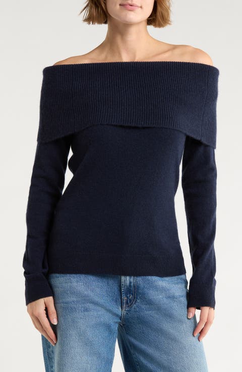 Cashmere Off the Shoulder Sweater
