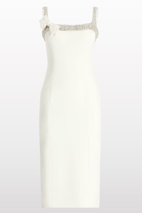 Lucy Crystal-Embellished Bow Midi Dress