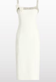 Jenny Packham Lucy Crystal-Embellished Bow Midi Dress